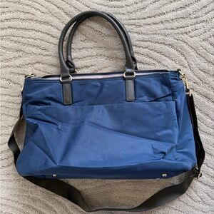 Lo & Sons Navy Blue Brookline Tote Bag with Shoulder Strap